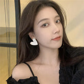 Big Heart Stud Girl Love Drop Glaze Aesthetic Daily Life Minimalist Piercing Earring